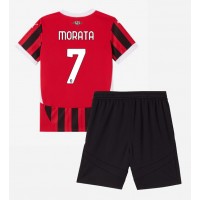 Dječji Nogometni Dres AC Milan Alvaro Morata #7 Domaci 2024-25 Kratak Rukav (+ Kratke hlače)